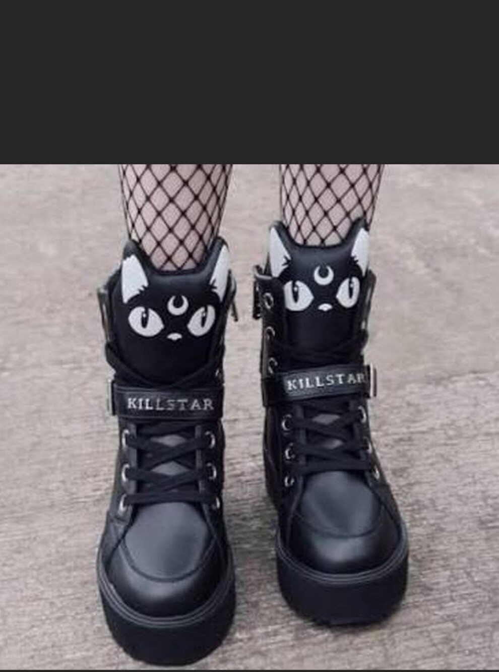 Killstar Keiko Kitty Hi Tops Size 7 - Picture 8 of 8